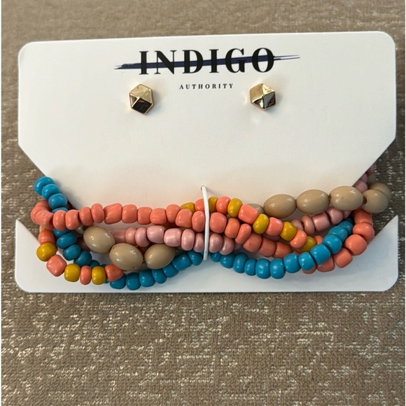 Indigo Authority Monarch Pastel Beaded
Bracelet + Earring Set - Picture 1 of 6